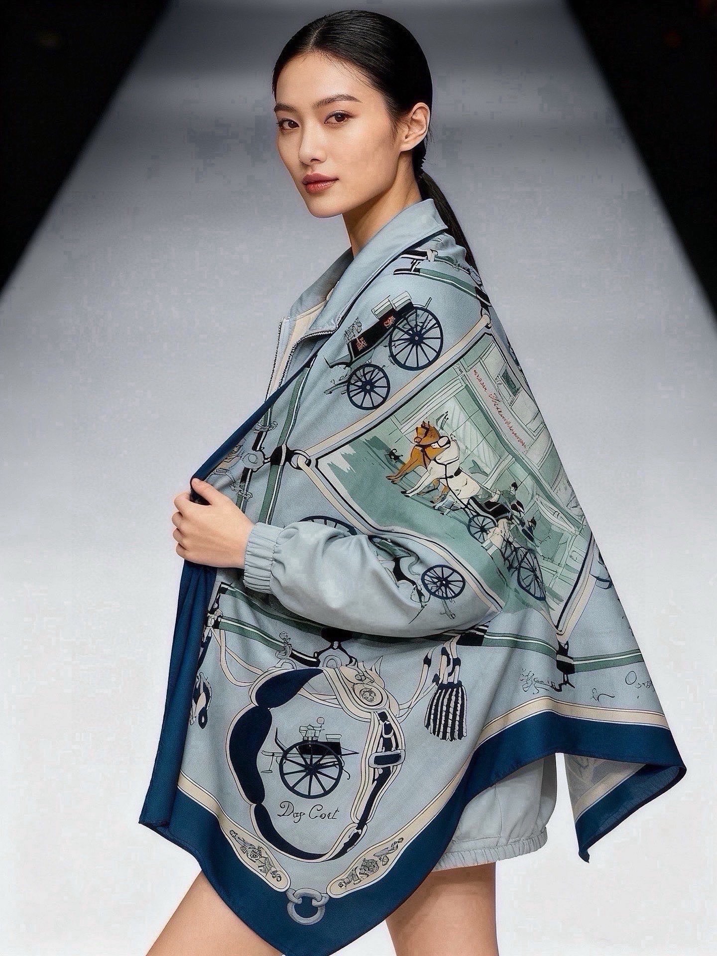 에르메스(HERMES) 더블페이스 캐시미어 실크 숄 목도리 스카프