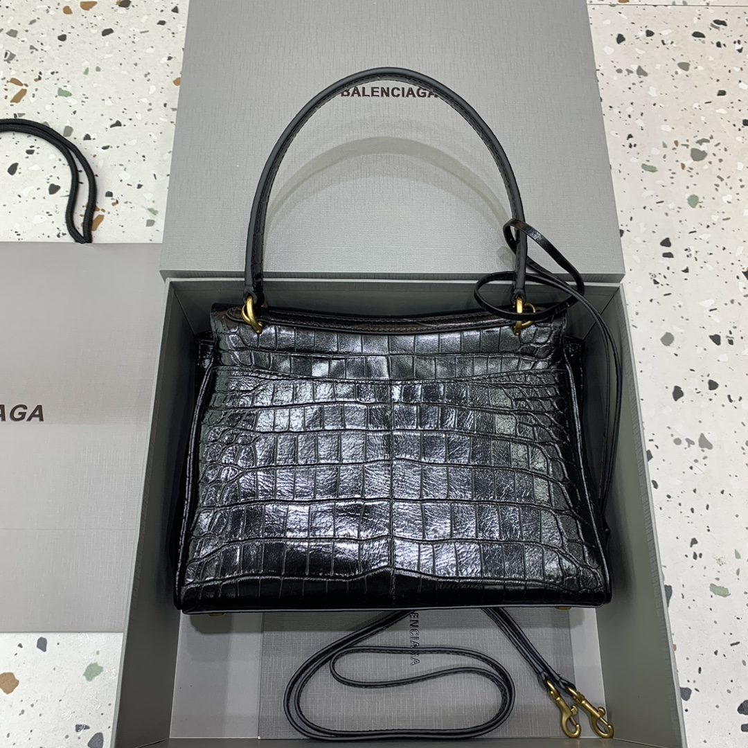 BALENCIAGA 발렌시아가 Rodeo 로데오 스몰 핸드백 (악어 패턴 블랙) 가방