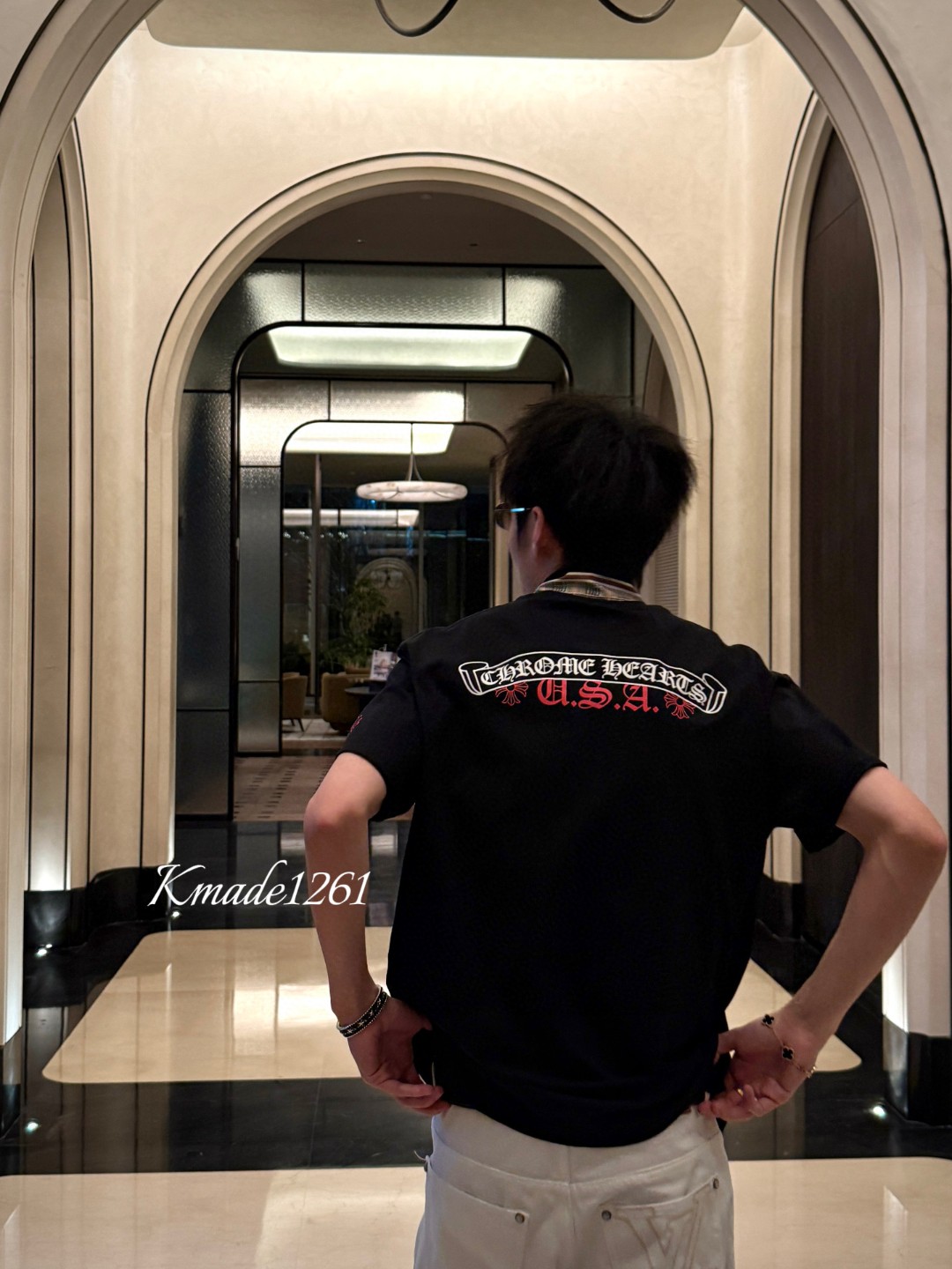크롬하츠(CHROME HEARTS) 스크롤 프린트 티셔츠 상의 의류
