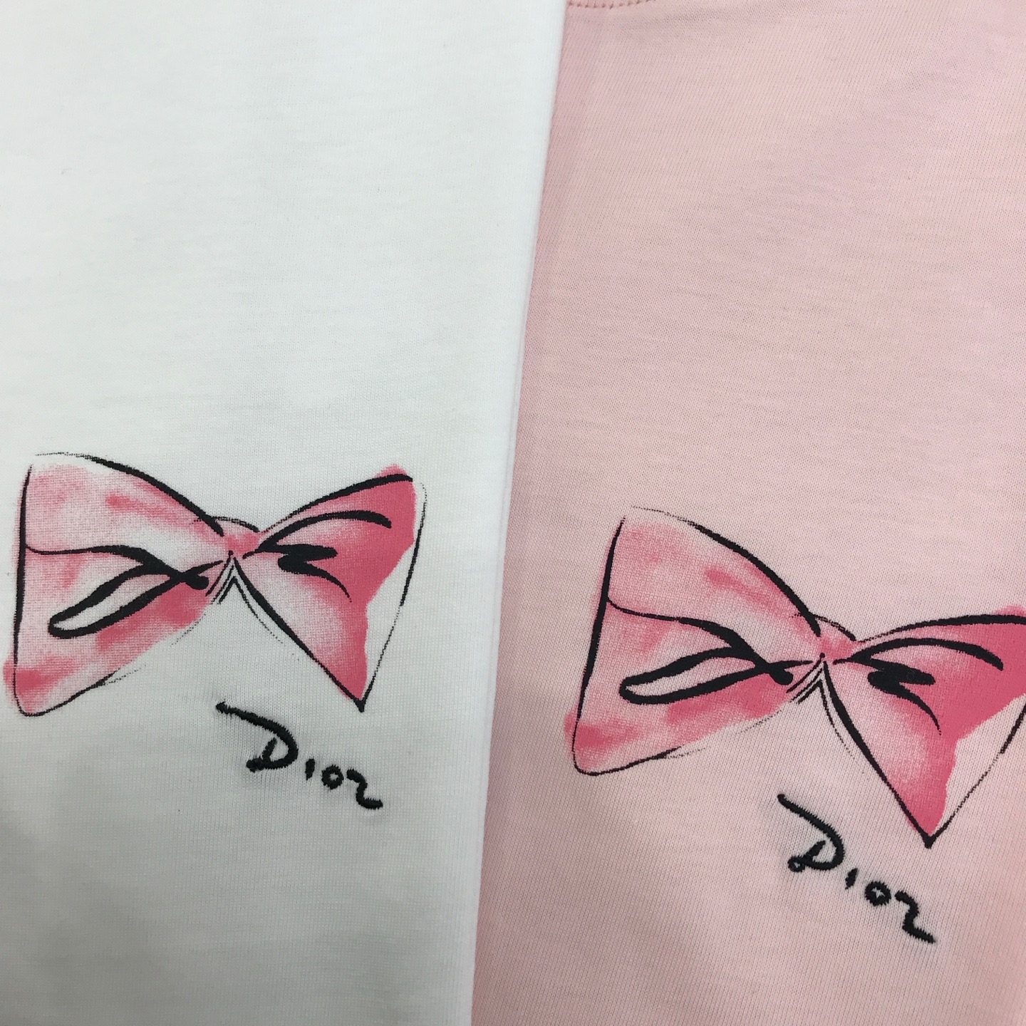 [Dior] 디올 핑크 리본 로고 반팔 티셔츠 의류