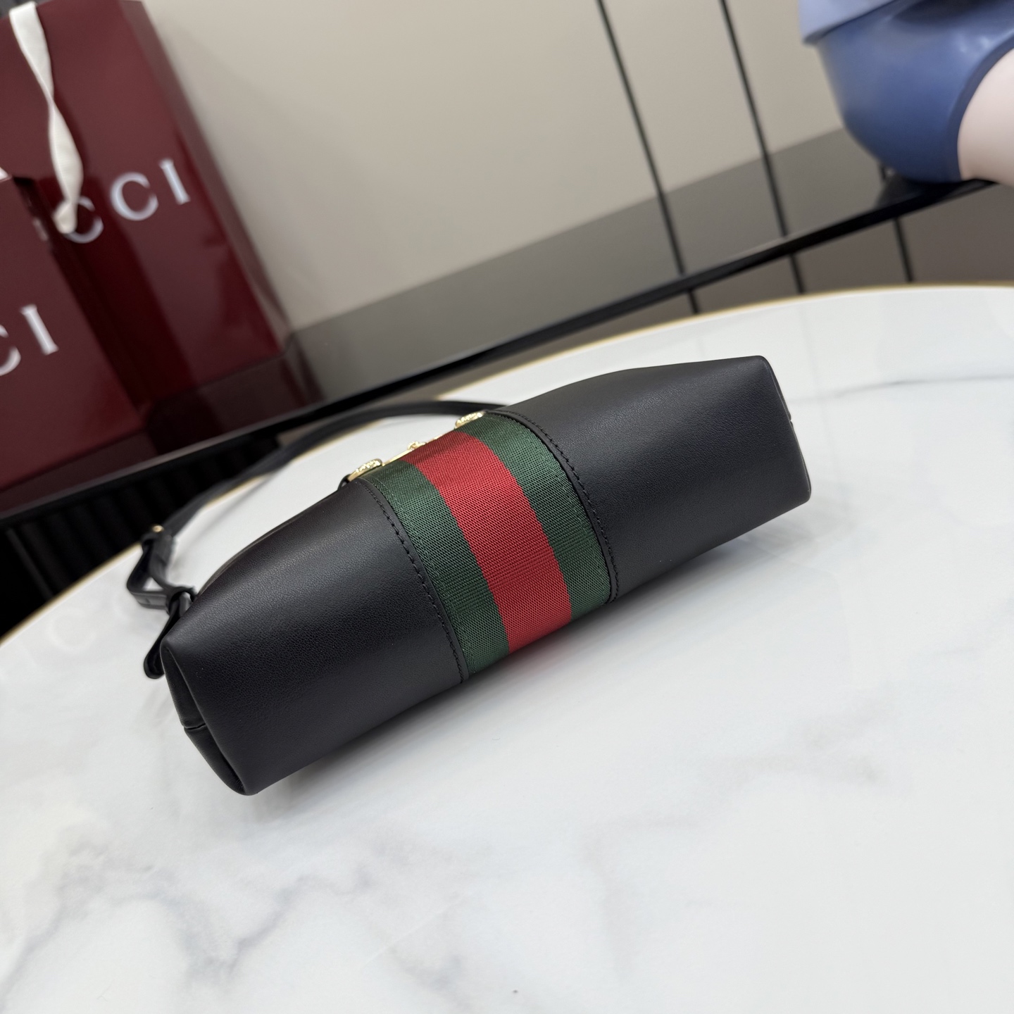 [Gucci] 구찌 26SS 홀스빗 웹 레더 미니 숄더백 가방