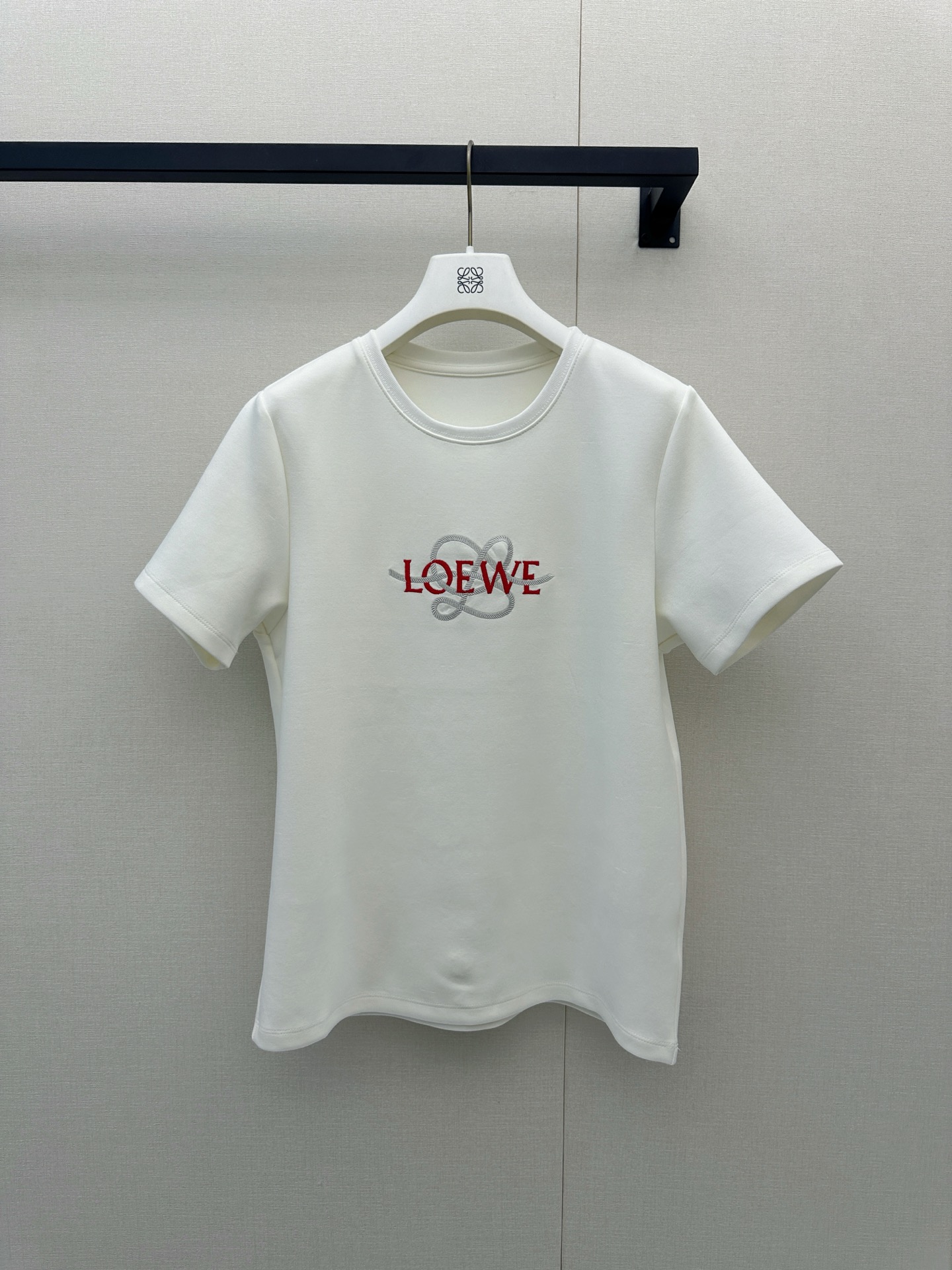 로에베(LOEWE) 아나그램 로프 자수 반팔 티셔츠 상의 의류