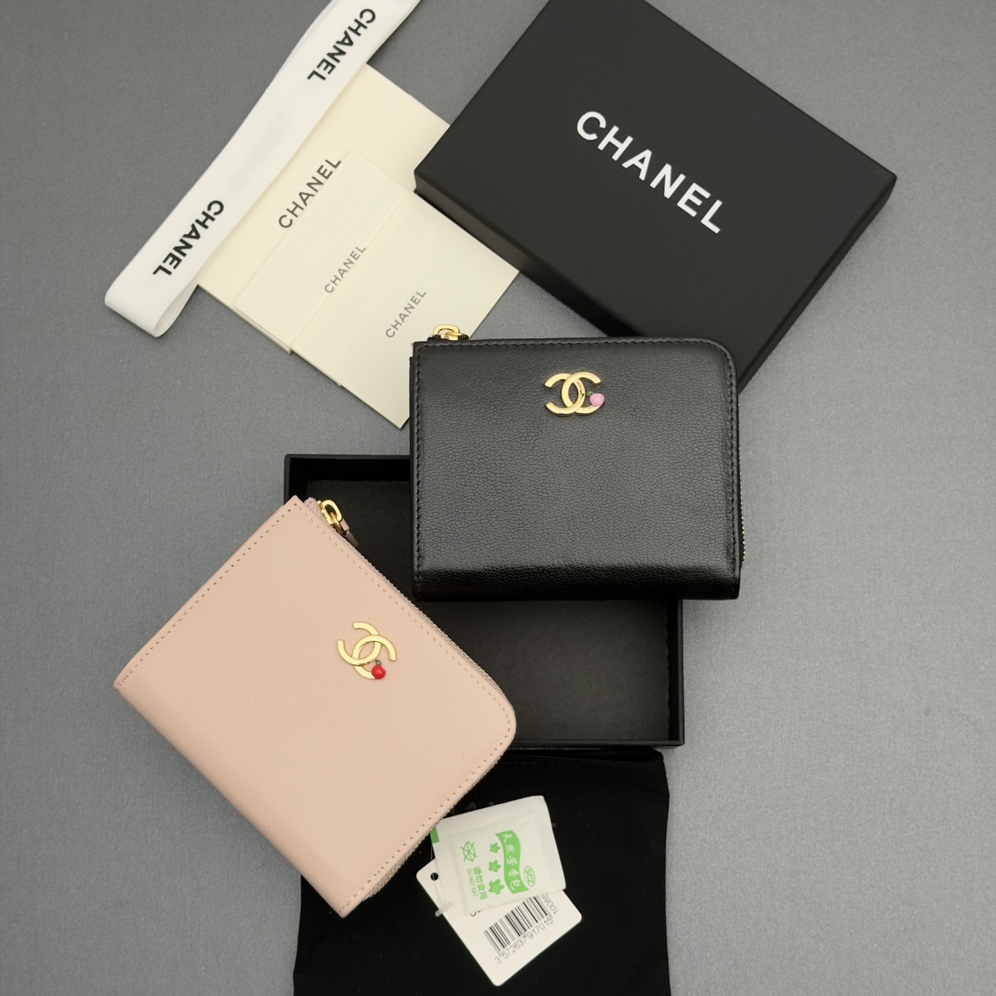 [Chanel] 샤넬 메탈 로고 L자 지퍼 미니 지갑