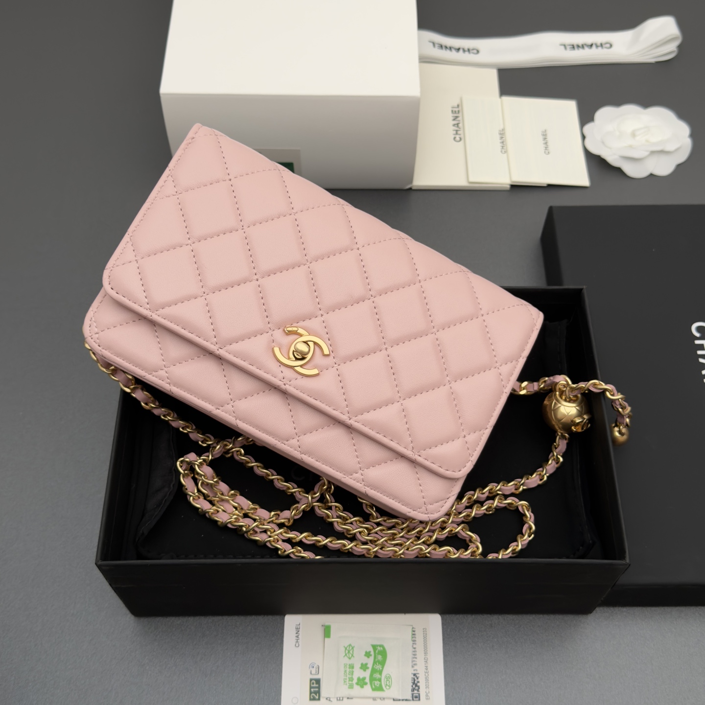 [Chanel] 샤넬 이탈리안 램스킨 클래식 체인 파우치/클러치 가방