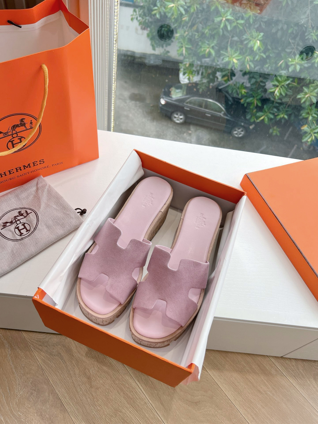 에르메스(HERMES) 웨지힐 슬리퍼 신발