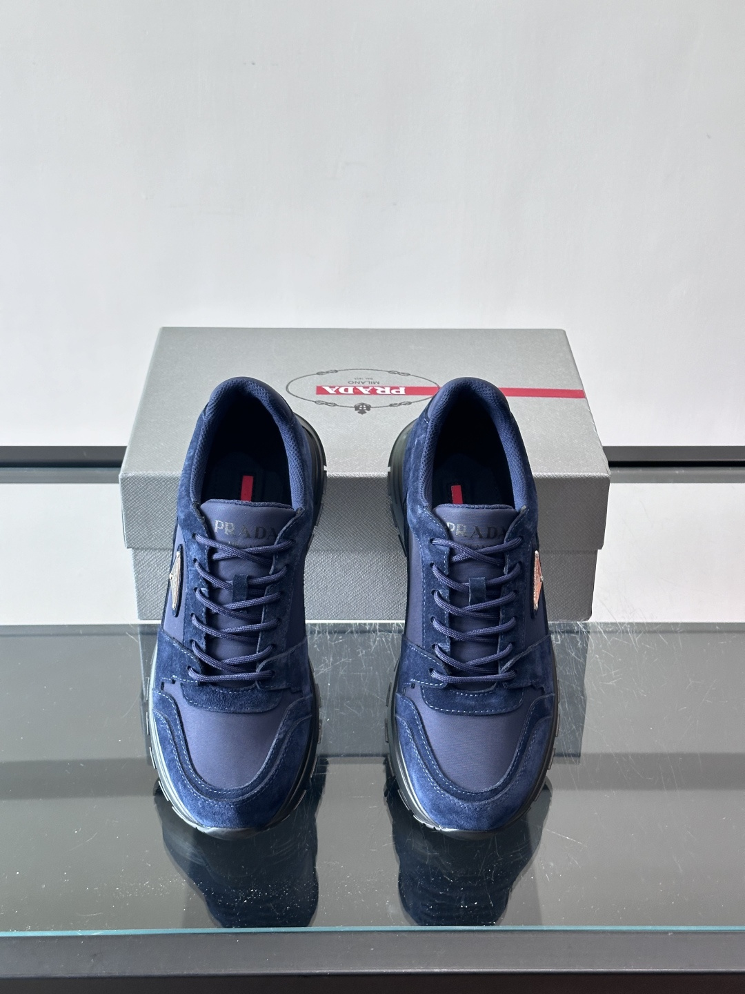 [Prada] 프라다 컬러블록 스웨이드 믹스 스니커즈 신발