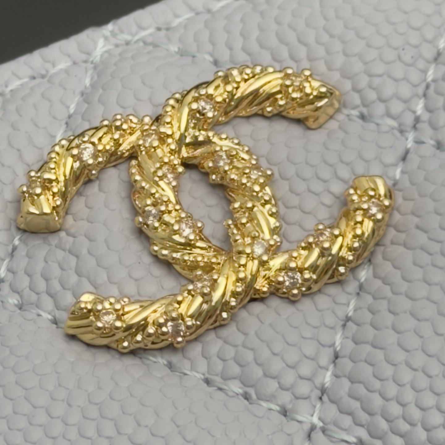 [Chanel] 샤넬 26SS 캐비어 멀티 젬스톤 미니 지퍼 코인 퍼스 지갑