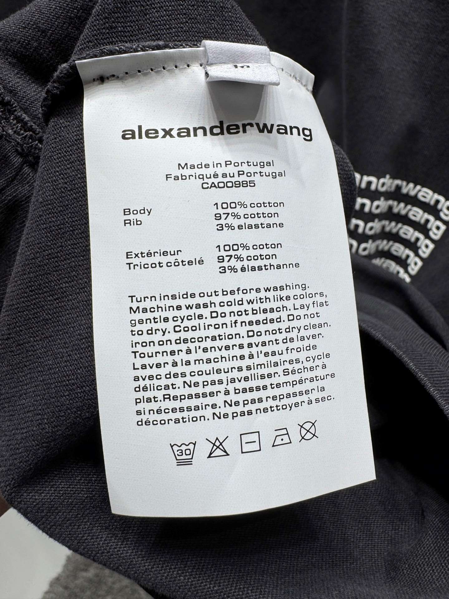 알렉산더왕(Alexander Wang) 레터링 그래픽 워싱 반팔 티셔츠 상의 의류