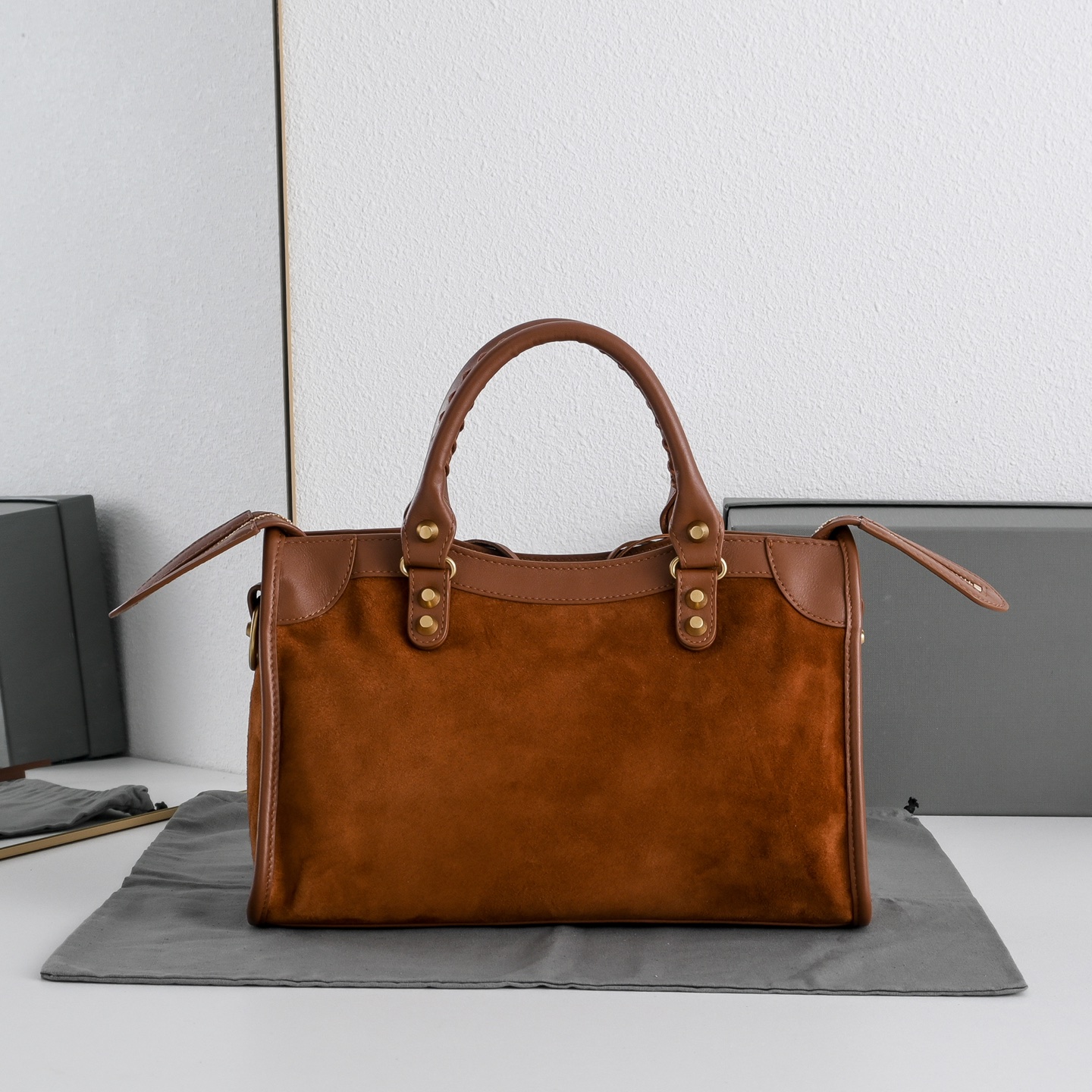 BALENCIAGA 발렌시아가 Le City 르 시티 스웨이드 컴비네이션 카프스킨 모터사이클 백 가방