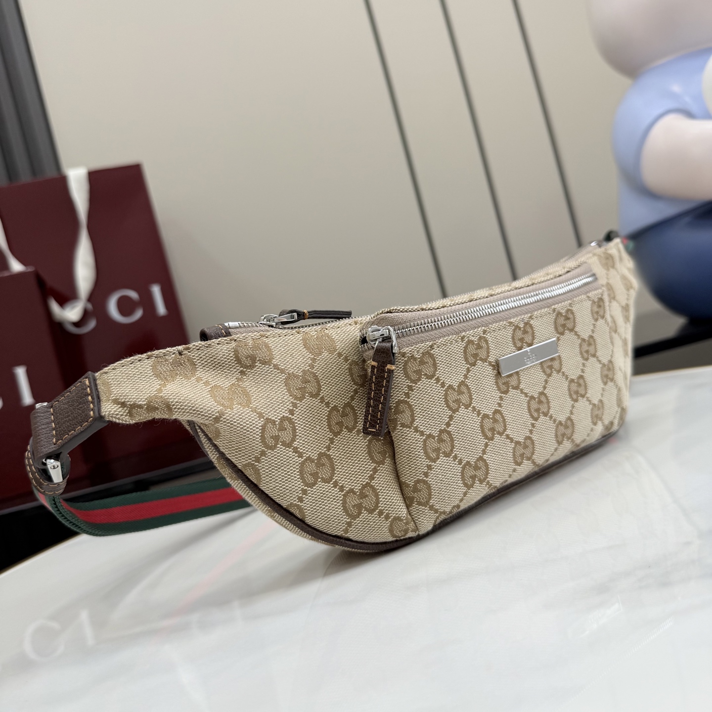 [Gucci] 구찌 Primavera 프리마베라 태그(Tag) GG 캔버스 미니 백 힙색 가방
