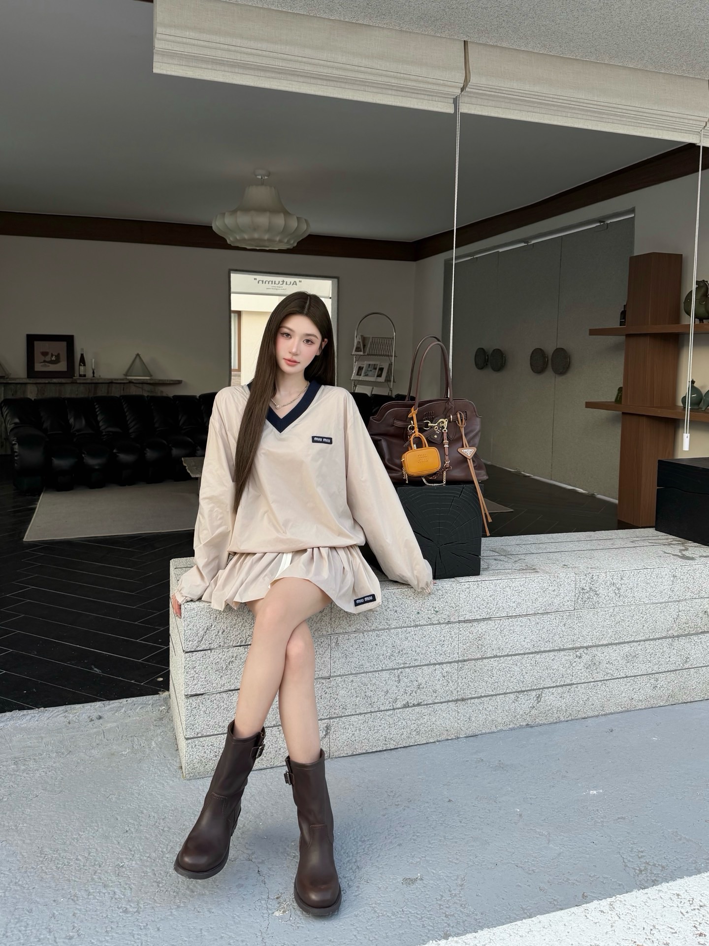 미우미우(MIU MIU) 벌룬 나일론 미니 스커트 하의 의류