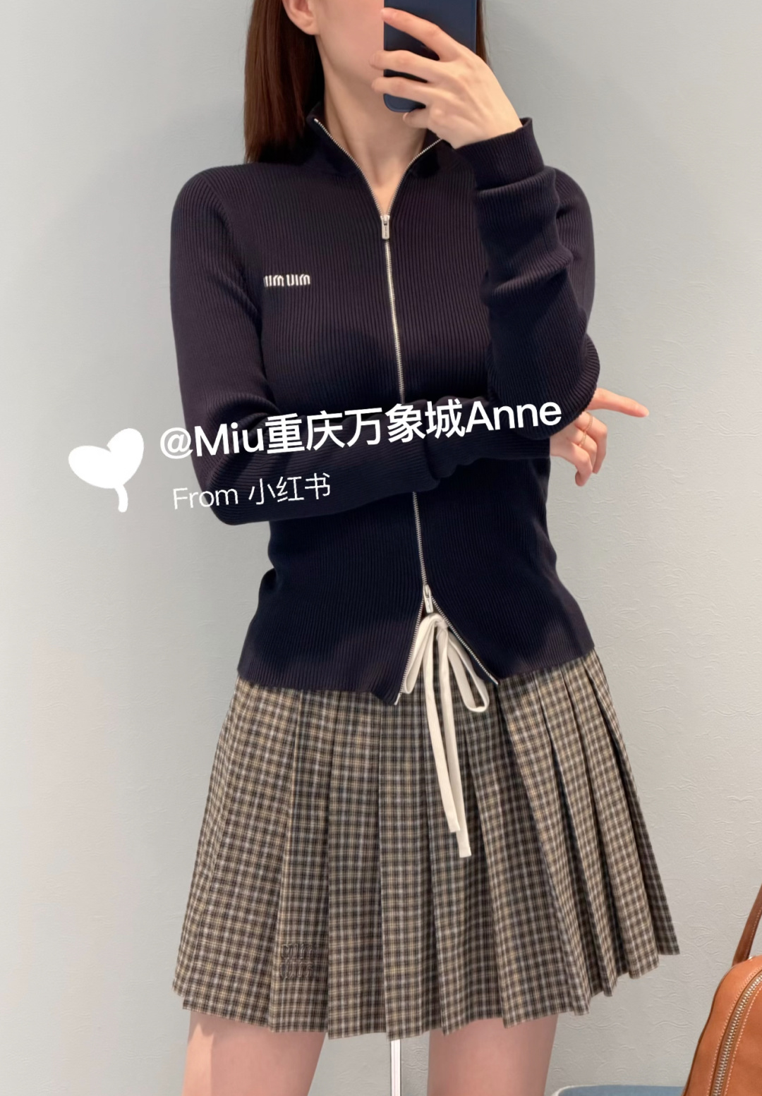 미우미우(MIU MIU) 체크 플리츠 미니 스커트 하의 의류