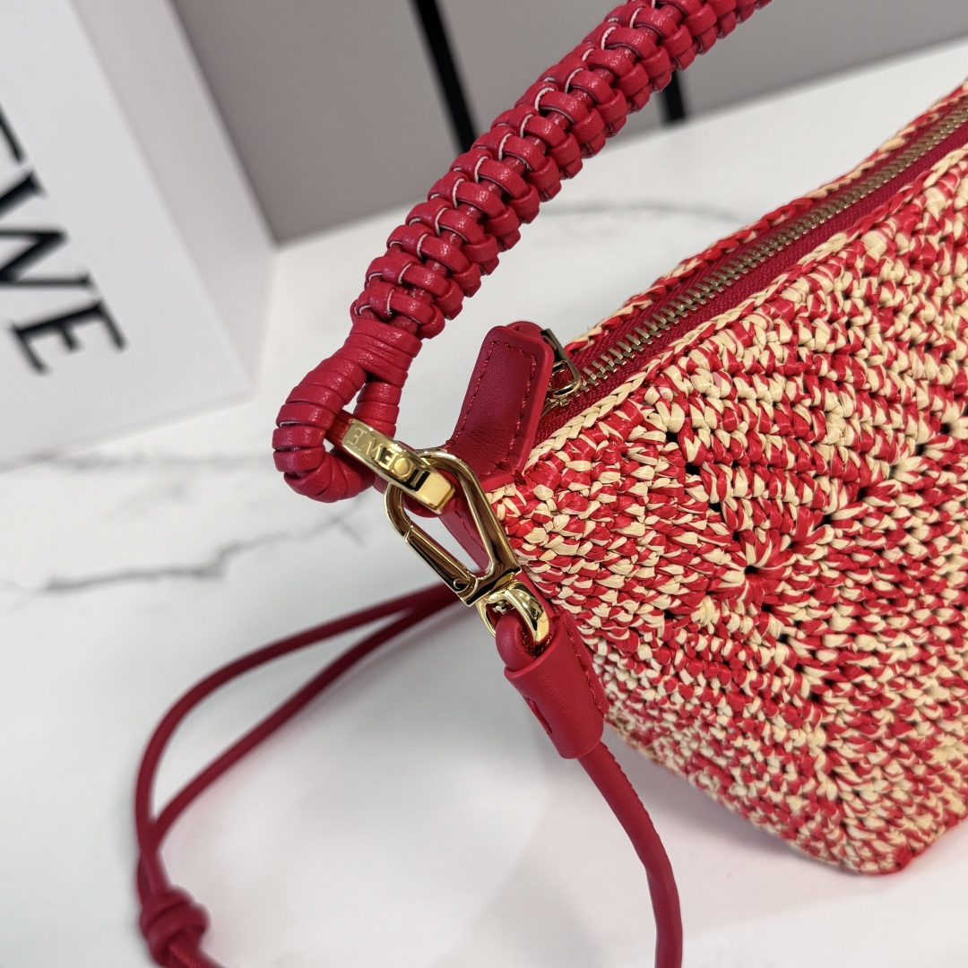 LOEWE 로에베 미니 클래식 카프스킨 & 라피아 칼라 백 가방 / 11268