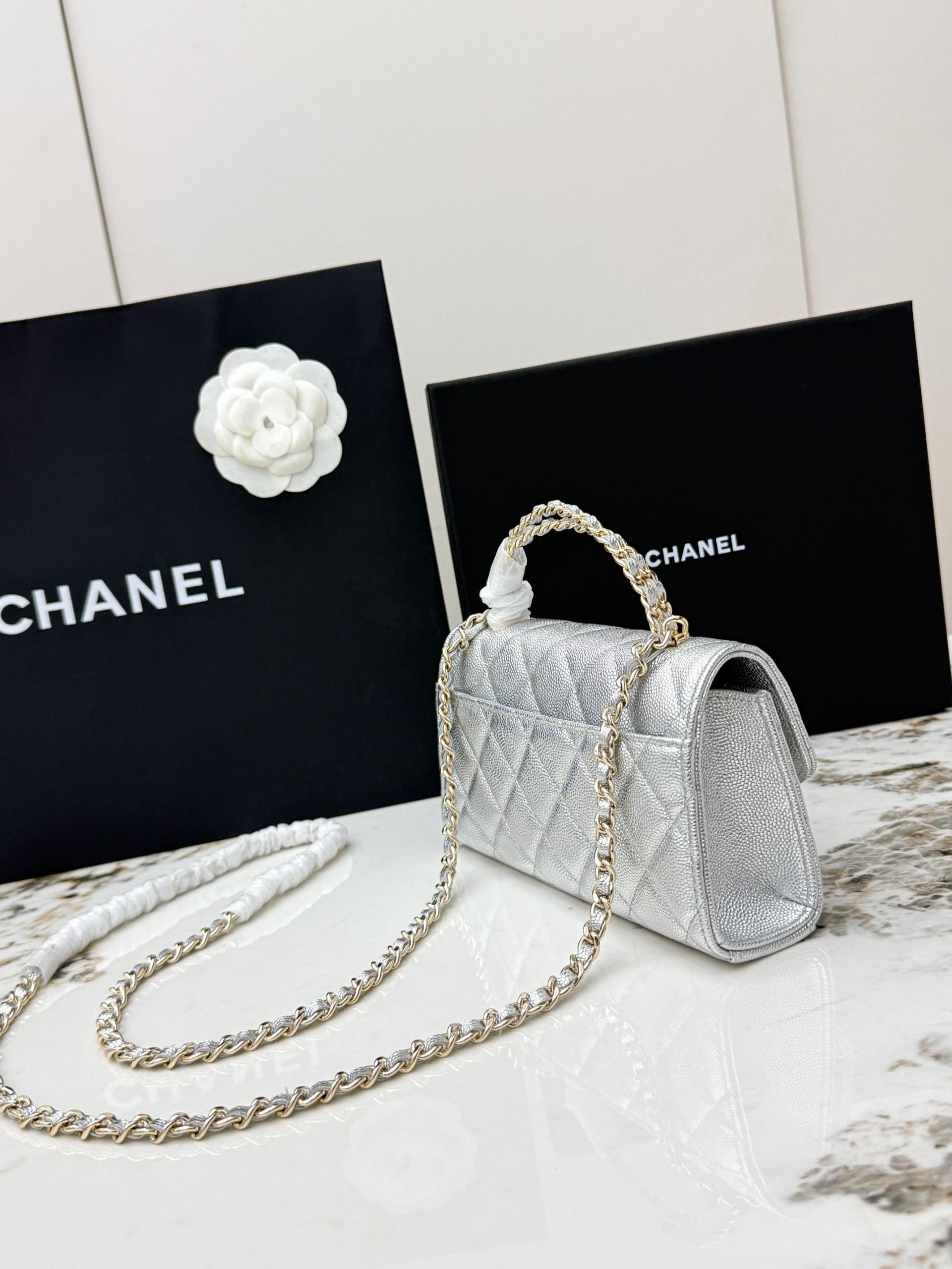 Chanel 25S 샤넬 캐비어 카우레더 Kelly 핸들백 가방