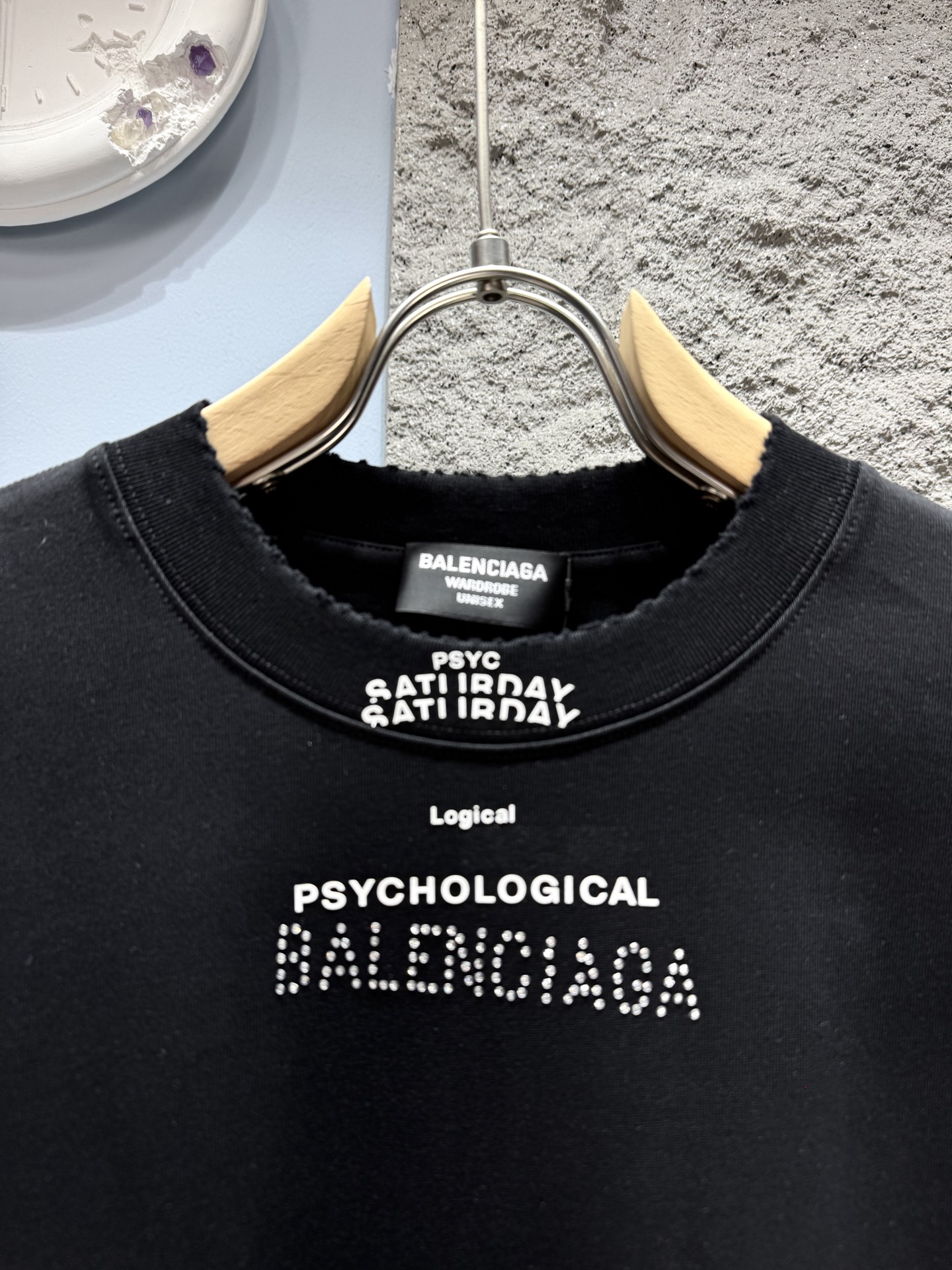 발렌시아가(BALENCIAGA) 핫픽스 레터링 반팔 티셔츠 상의 의류