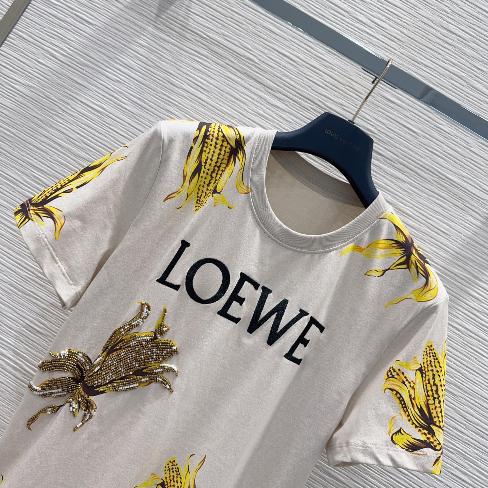 Loewe 로에베 26SS 프린팅 비즈 반팔 티셔츠 의류