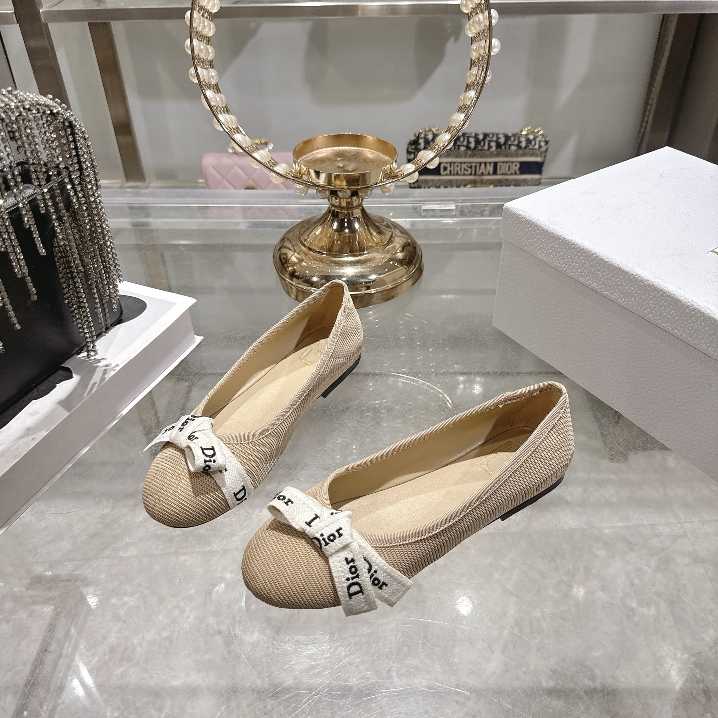 디올(DIOR) 리본 스트랩 메리제인 플랫슈즈 신발