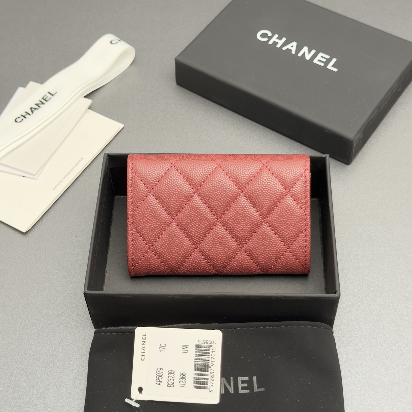 [Chanel] 샤넬 26SS 캐비어 멀티 젬스톤 카드 홀더 지갑