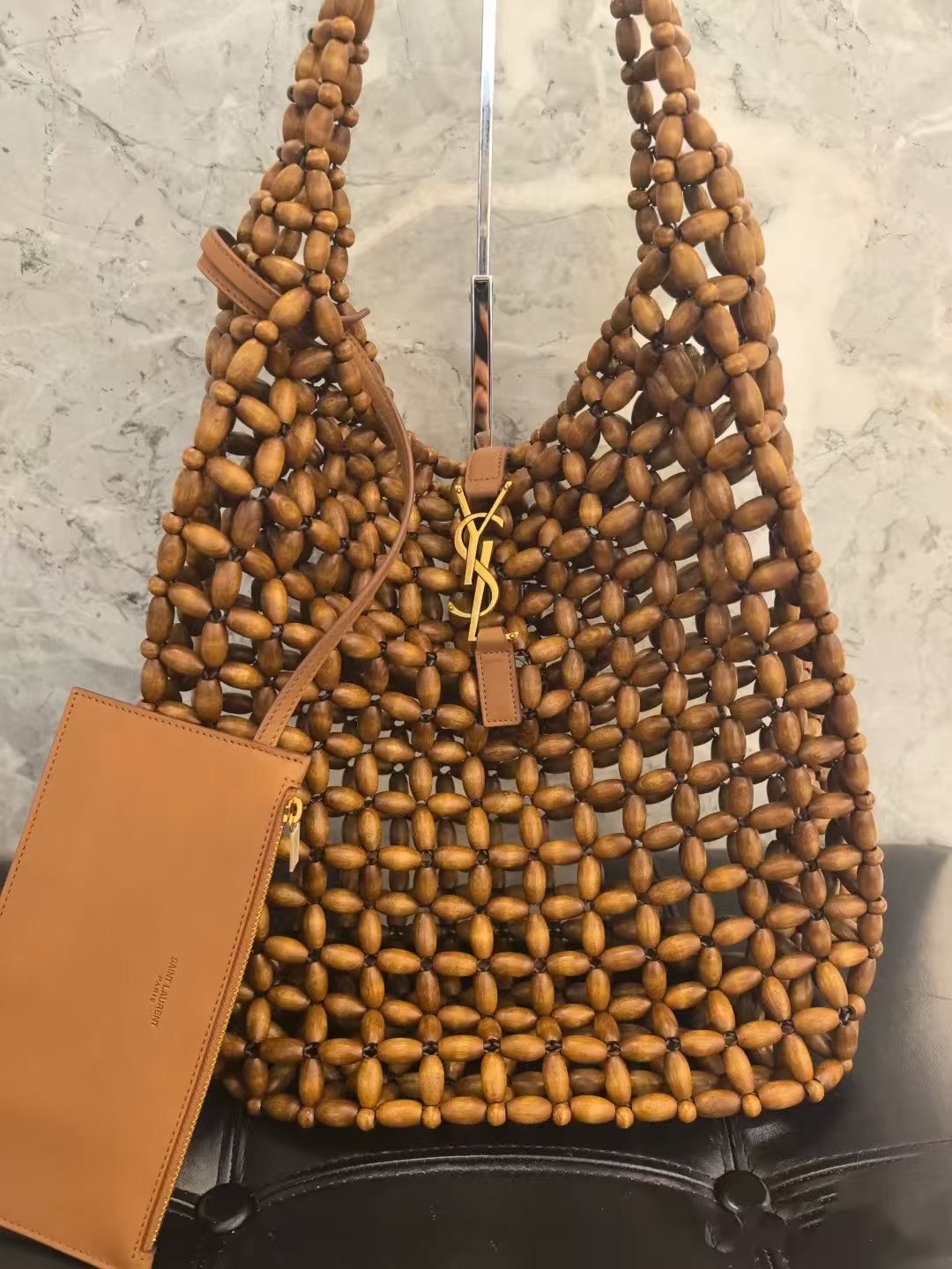 Saint Laurent YSL 생로랑 우드 비즈 호보백 (라지) / 823807