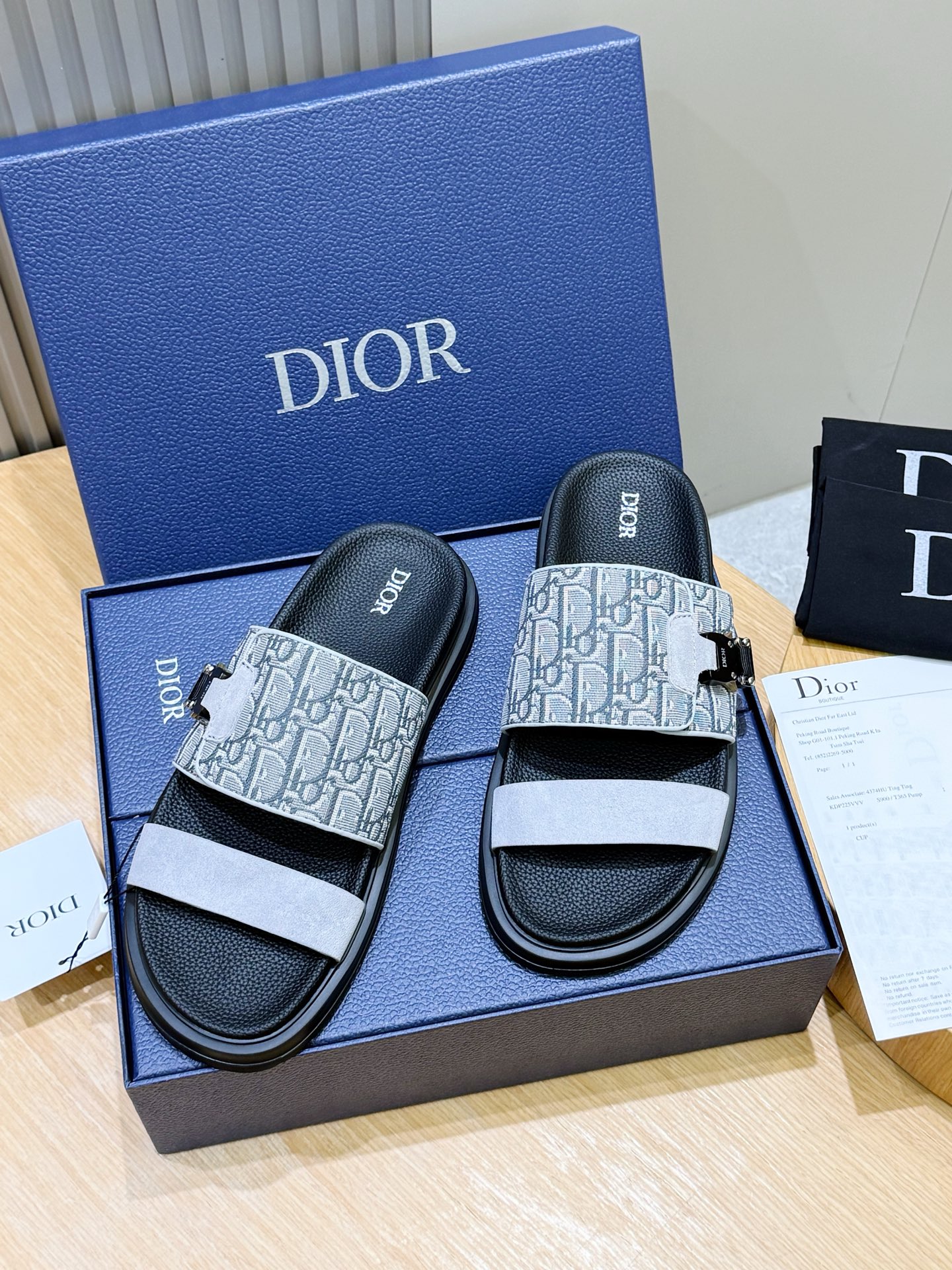 Dior 디올 Aqua 남성 슬라이드 샌들 슬리퍼 신발