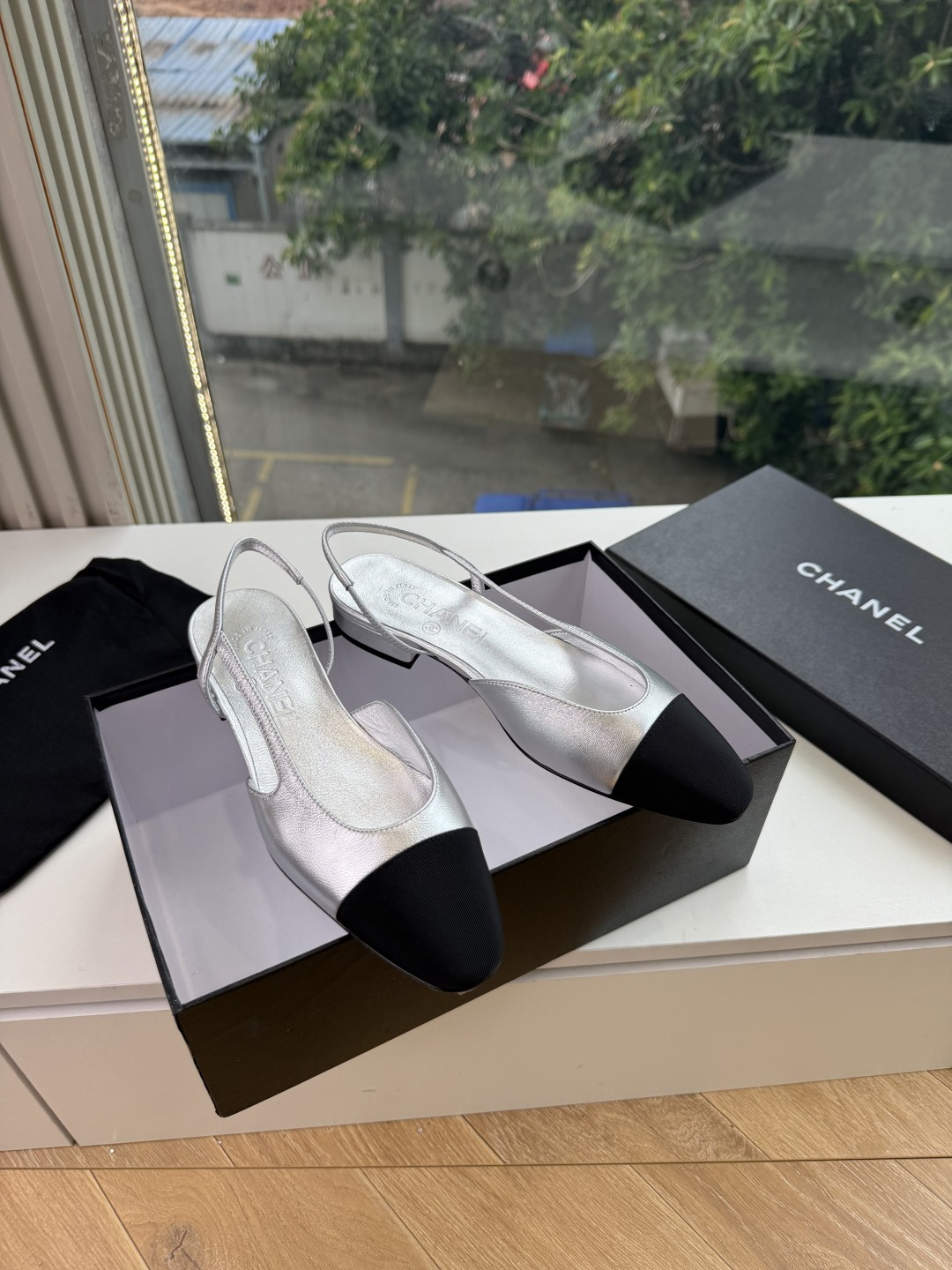 샤넬(CHANEL) 메리제인 슬링백 플랫 신발