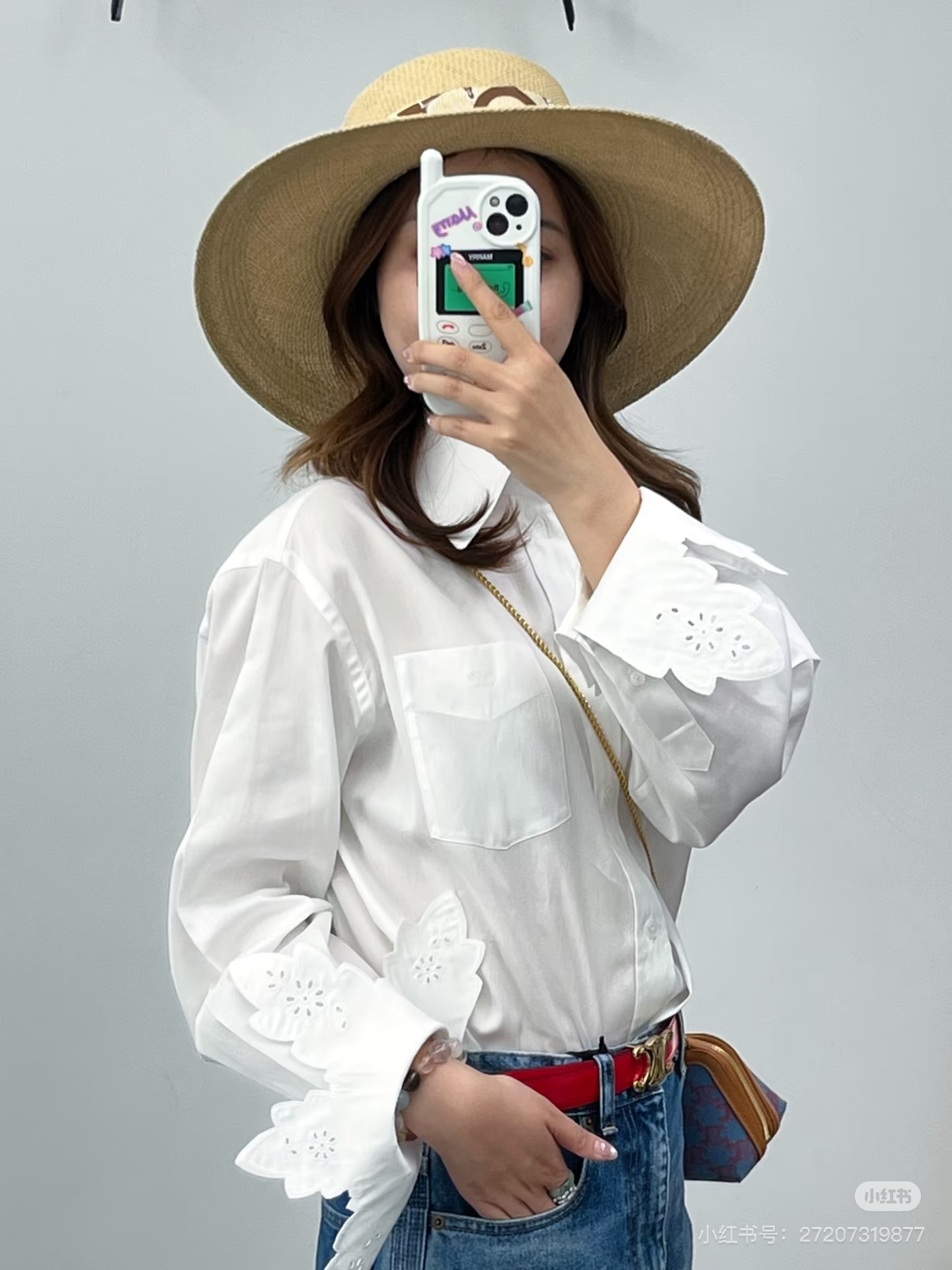 셀린느(CELINE) 트리옹프 자수 레이스 커프 코튼 셔츠 상의 의류