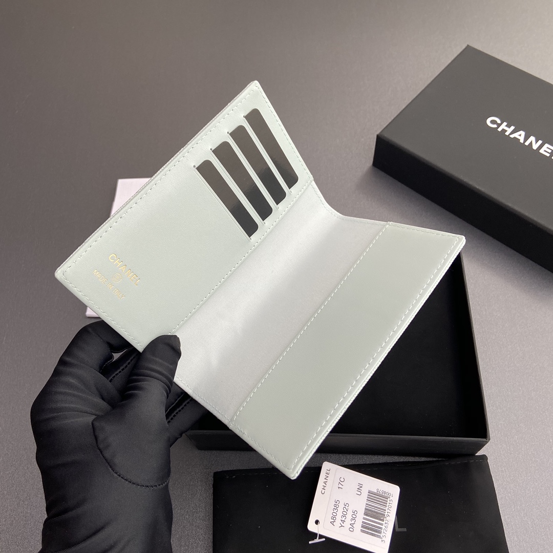 [Chanel] 샤넬 램스킨 퀼팅 패스포트 홀더/여권 지갑