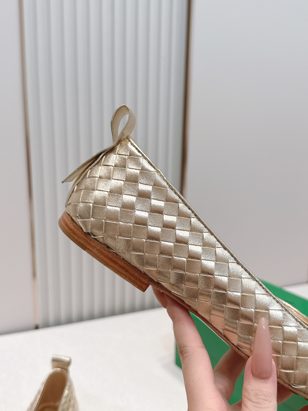 보테가 베네타(BOTTEGA VENETA) 위빙 메리제인 플랫 발레 슈즈 신발
