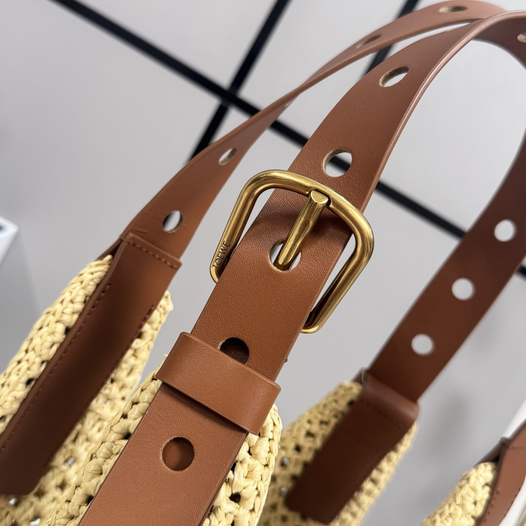 [Loewe] 로에베 Punch Hole Hobo 펀치 홀 호보 라피아 숄더백 가방