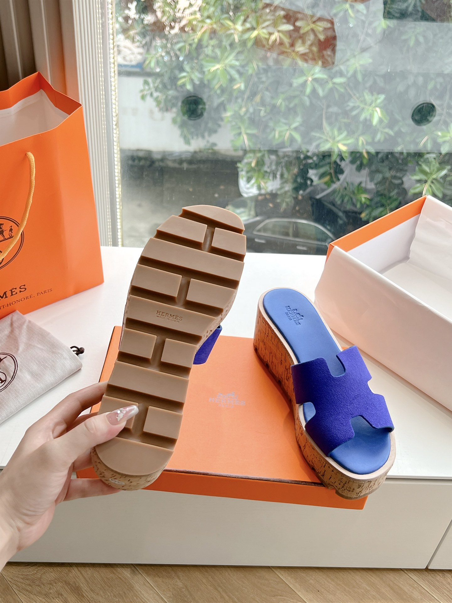 에르메스(HERMES) 웨지힐 슬리퍼 신발