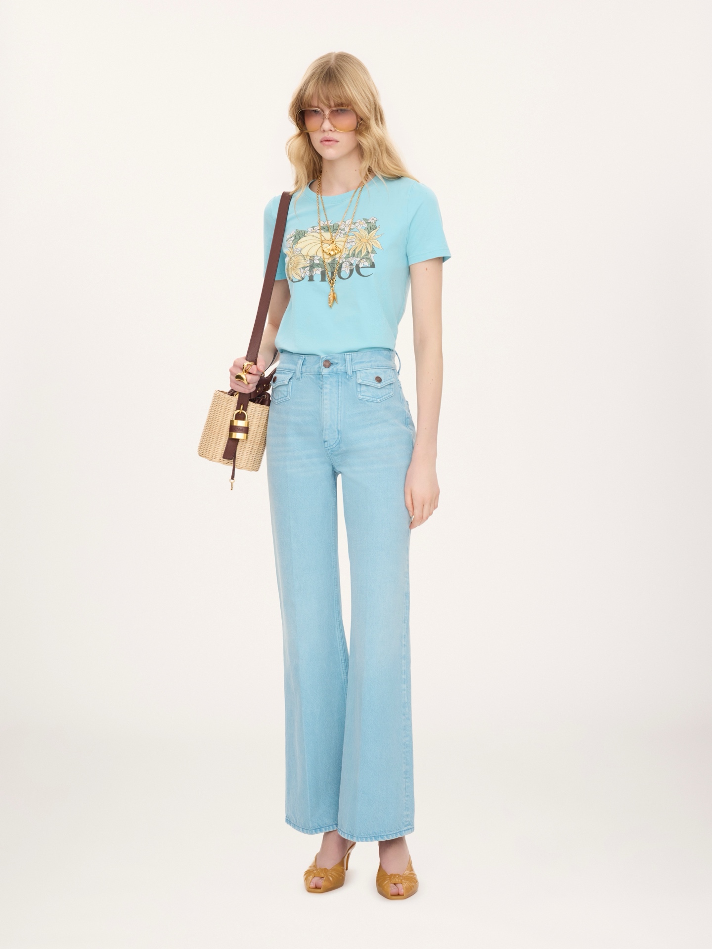 [Chloé] 끌로에 핸드페인팅 데이지 로고 반팔 티셔츠 의류