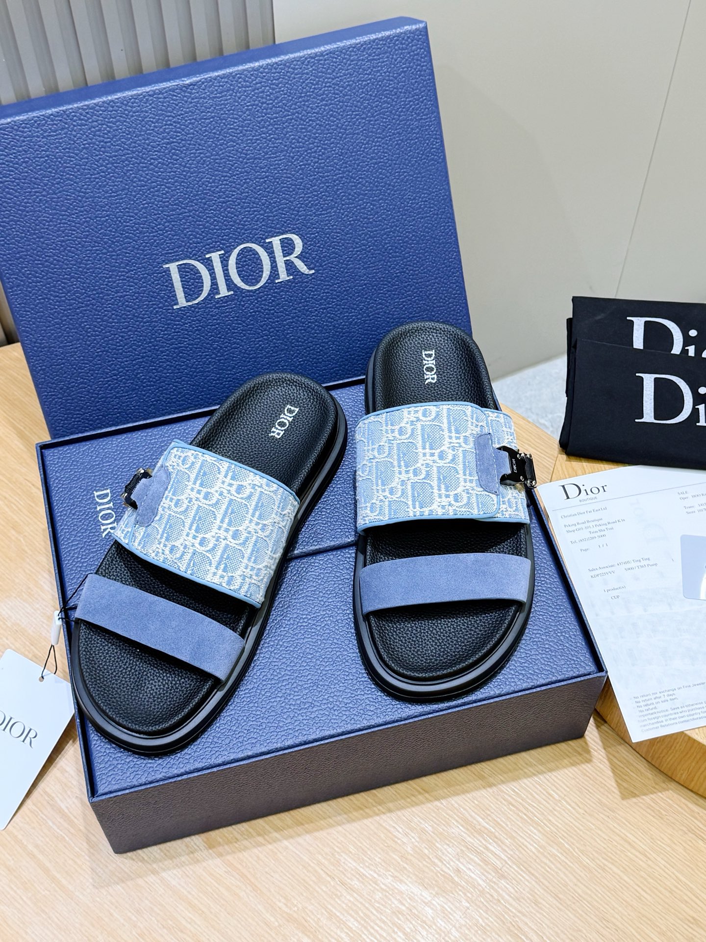 Dior 디올 Aqua 남성 슬라이드 샌들 슬리퍼 신발