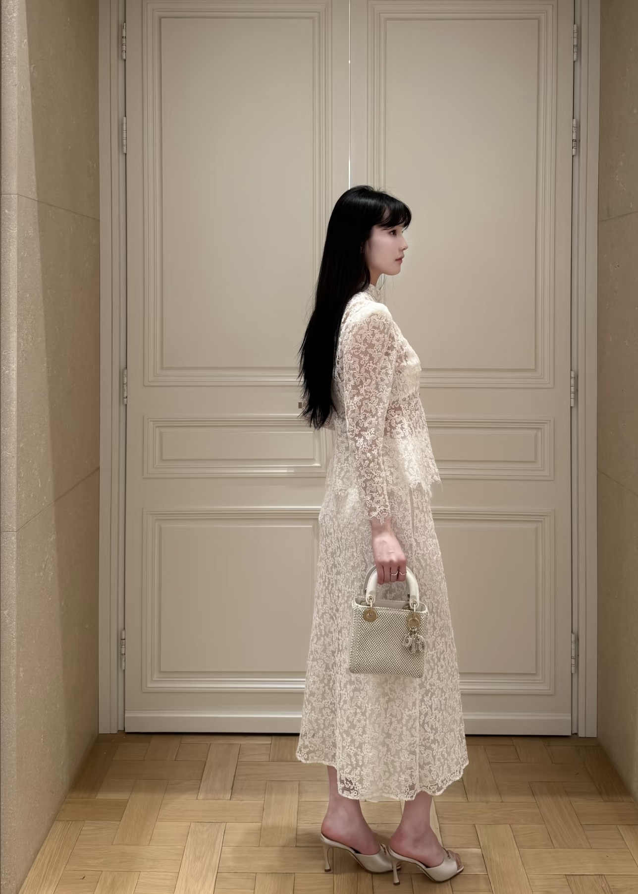 [Dior] 디올 26SS 빈티지 플라워 레이스 머메이드 스커트 치마 의류