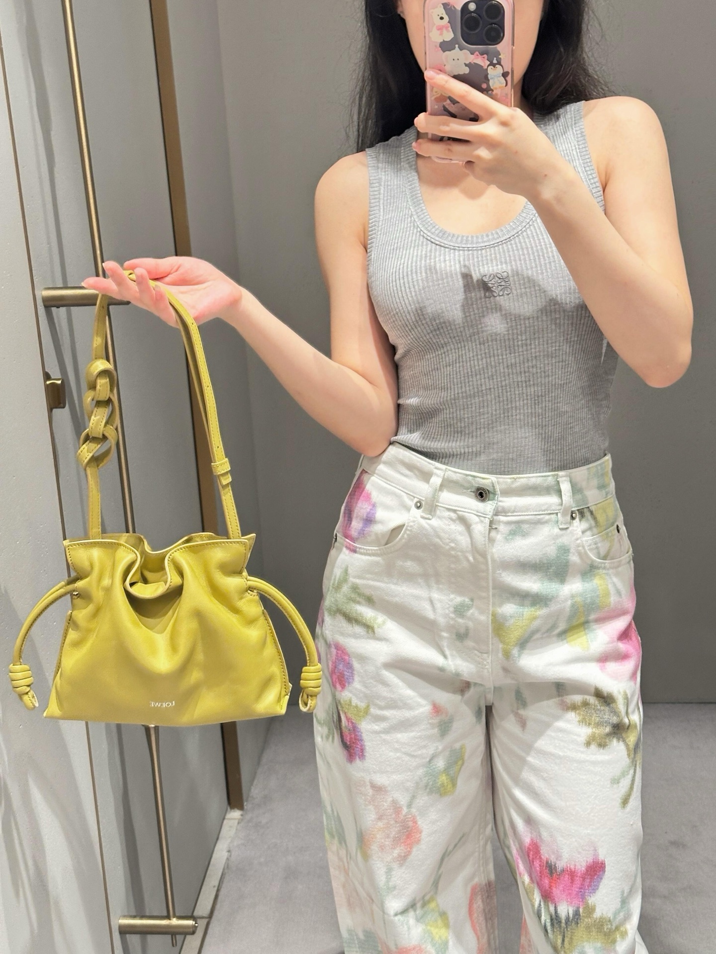 LOEWE 로에베 Flamenco 플라멩코 퍼스 나파 카프스킨 파우치 숄더백 가방