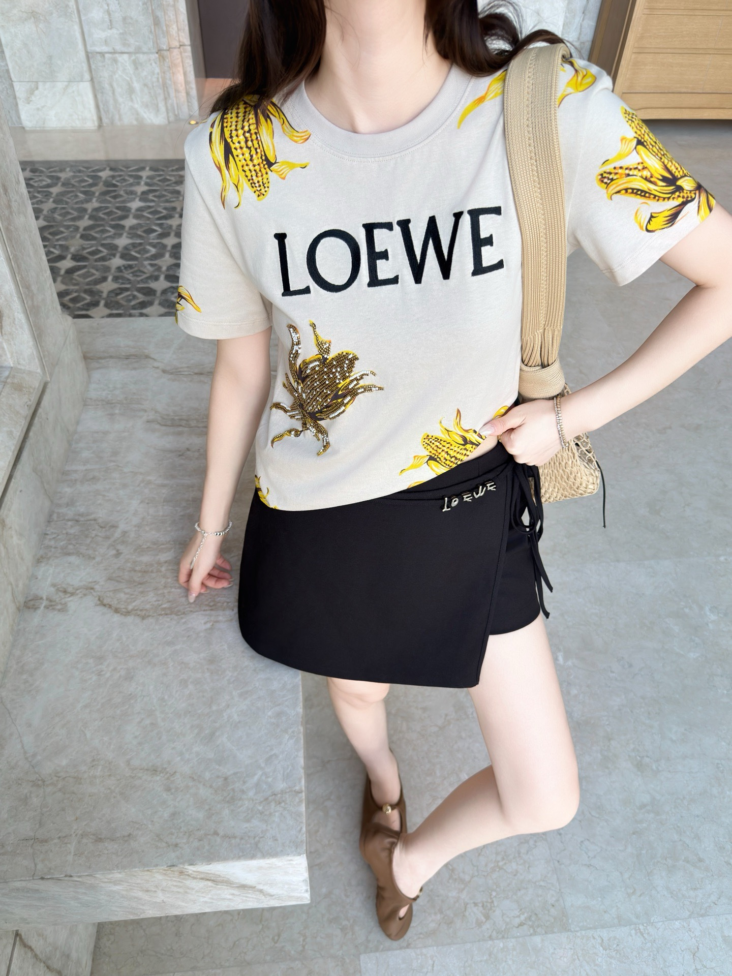 Loewe 로에베 26SS 프린팅 비즈 반팔 티셔츠 의류
