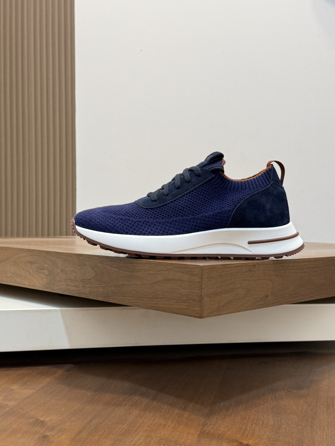 [Loro Piana] LP 로로 피아나 썸머 안톤 워크 레더 앤 패브릭 보트 슈즈 스니커즈 신발