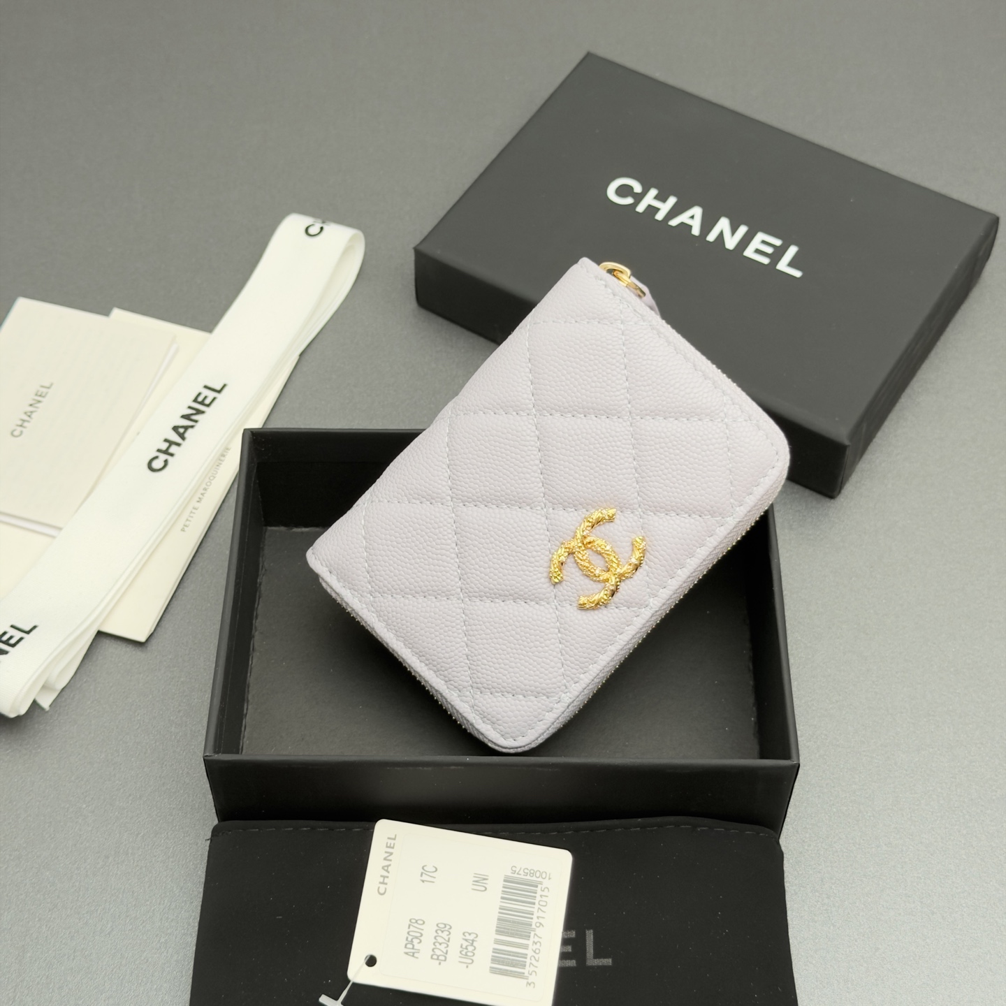 [Chanel] 샤넬 26SS 캐비어 멀티 젬스톤 미니 지퍼 코인 퍼스 지갑