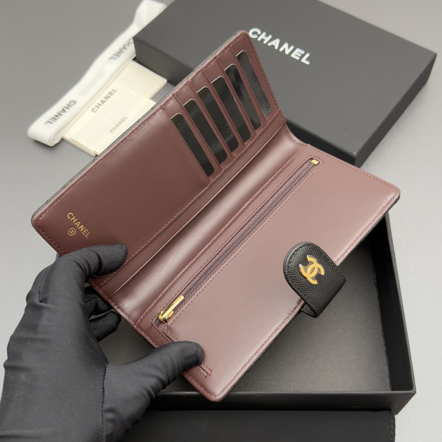 Chanel 샤넬 퀼팅 롱 월렛 지갑