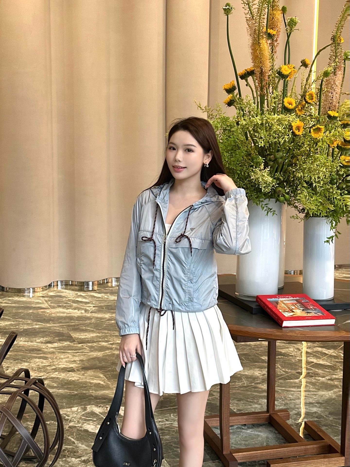 프라다(PRADA) 로고 후드 나일론 재킷 상의 의류