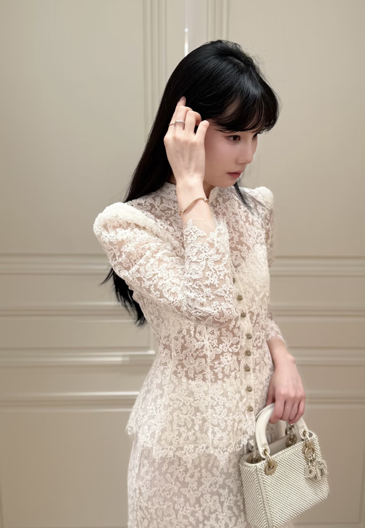 [Dior] 디올 26SS 빈티지 플라워 레이스 머메이드 스커트 치마 의류
