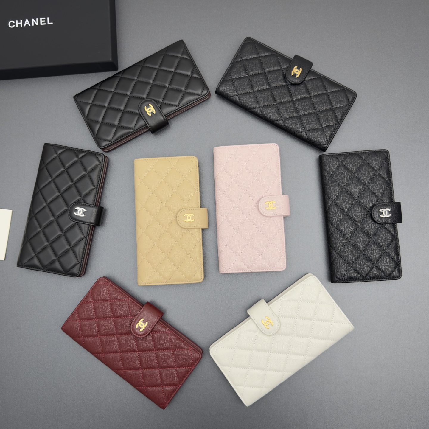 Chanel 샤넬 퀼팅 롱 월렛 지갑