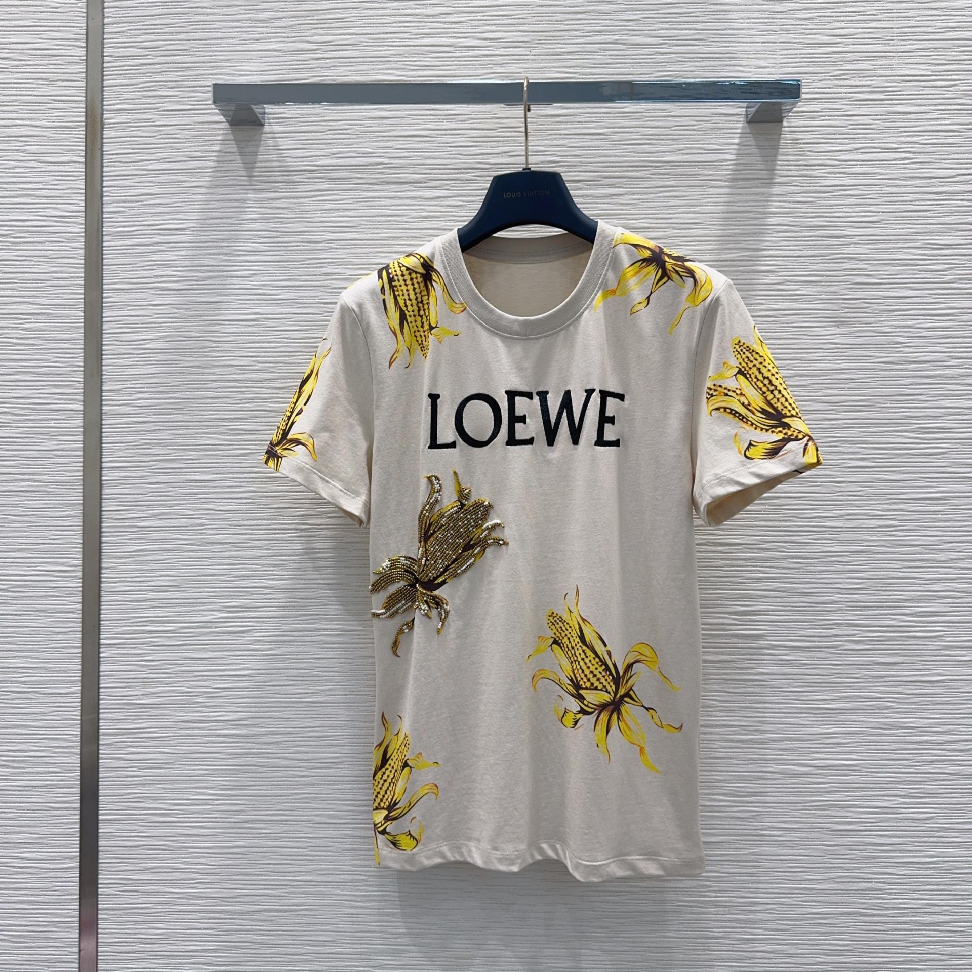 Loewe 로에베 26SS 프린팅 비즈 반팔 티셔츠 의류