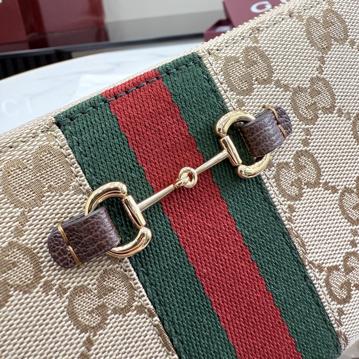 [Gucci] 구찌 Generation GG 캔버스 홀스빗 웹 장지갑