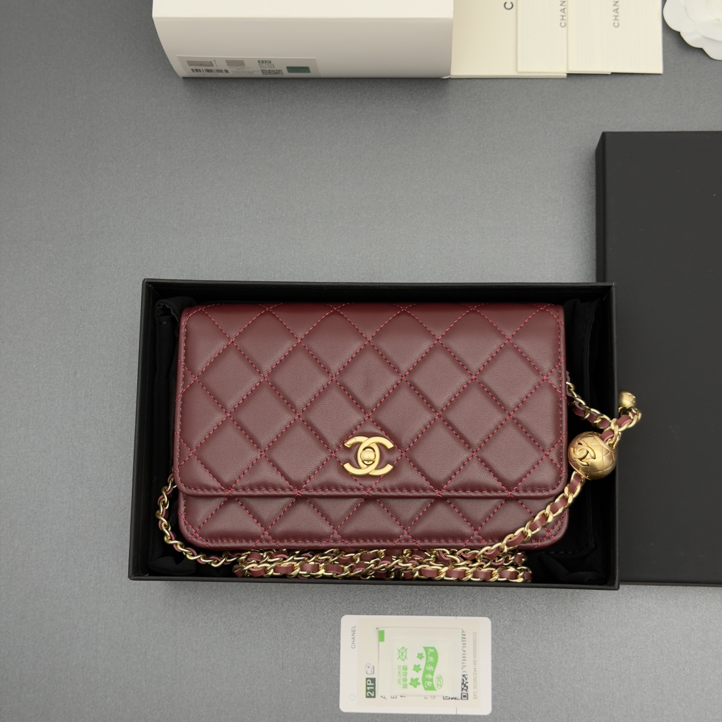[Chanel] 샤넬 이탈리안 램스킨 클래식 체인 파우치/클러치 가방