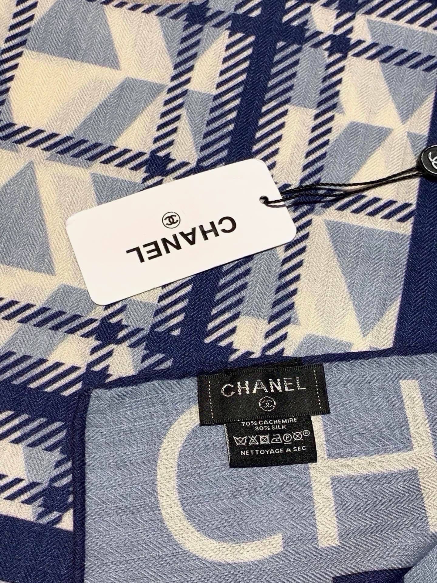 샤넬(CHANEL) 더블페이스 캐시미어 실크 숄 목도리 스카프