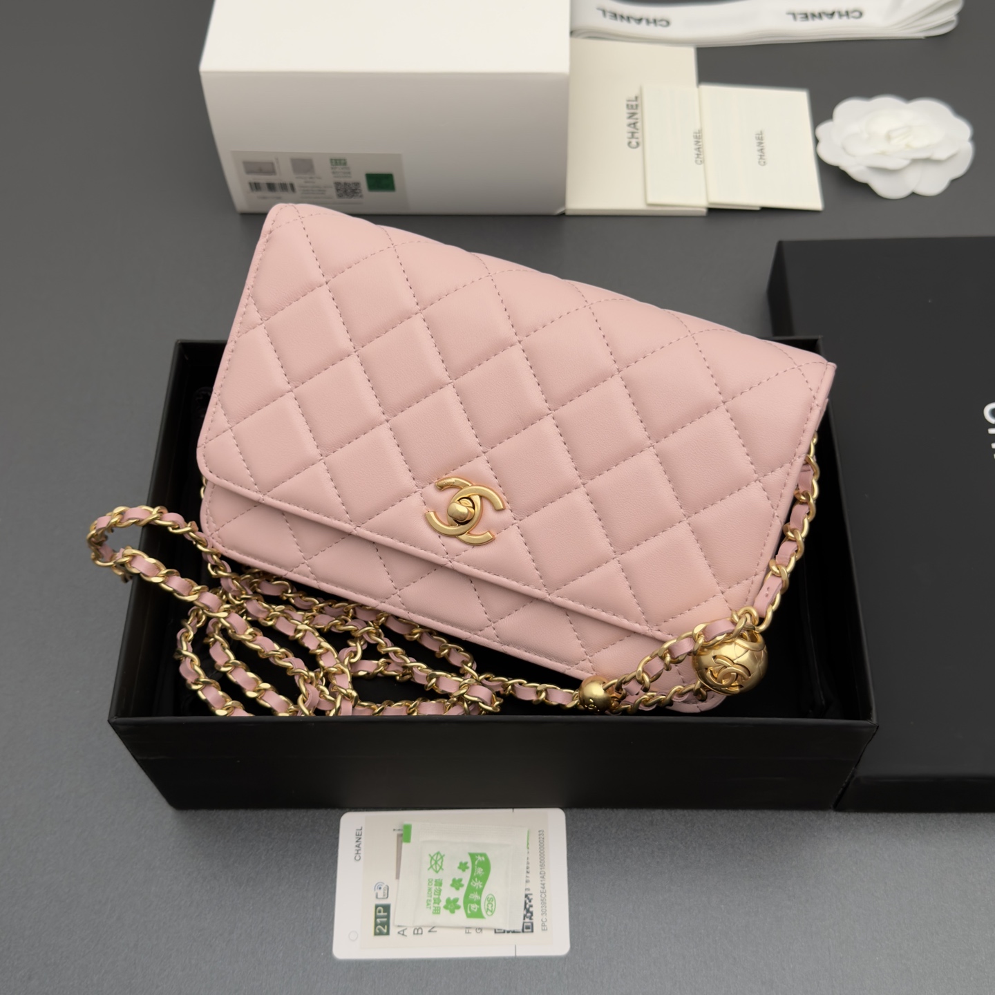[Chanel] 샤넬 이탈리안 램스킨 클래식 체인 파우치/클러치 가방