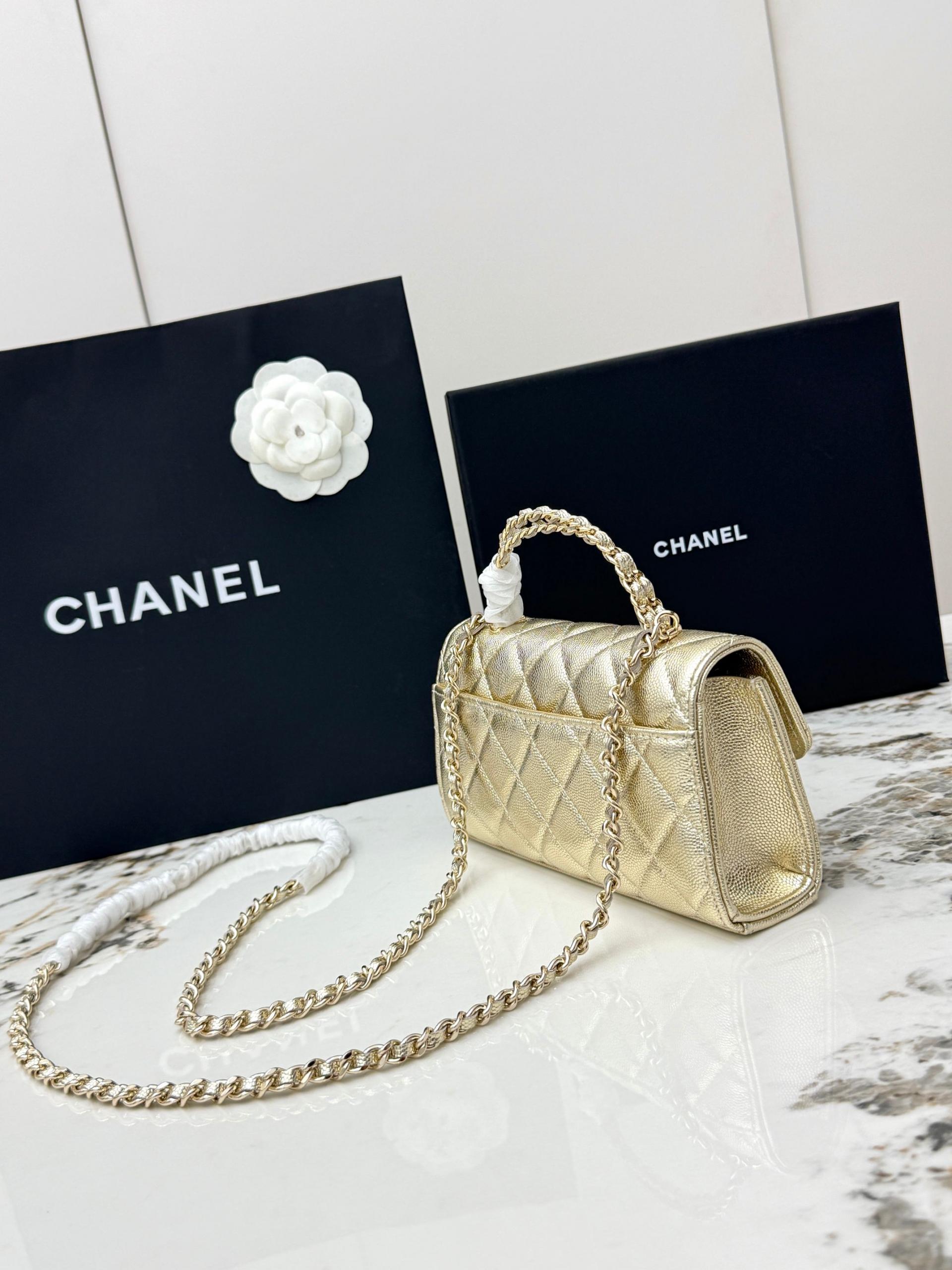 Chanel 25S 샤넬 캐비어 카우레더 Kelly 핸들백 가방