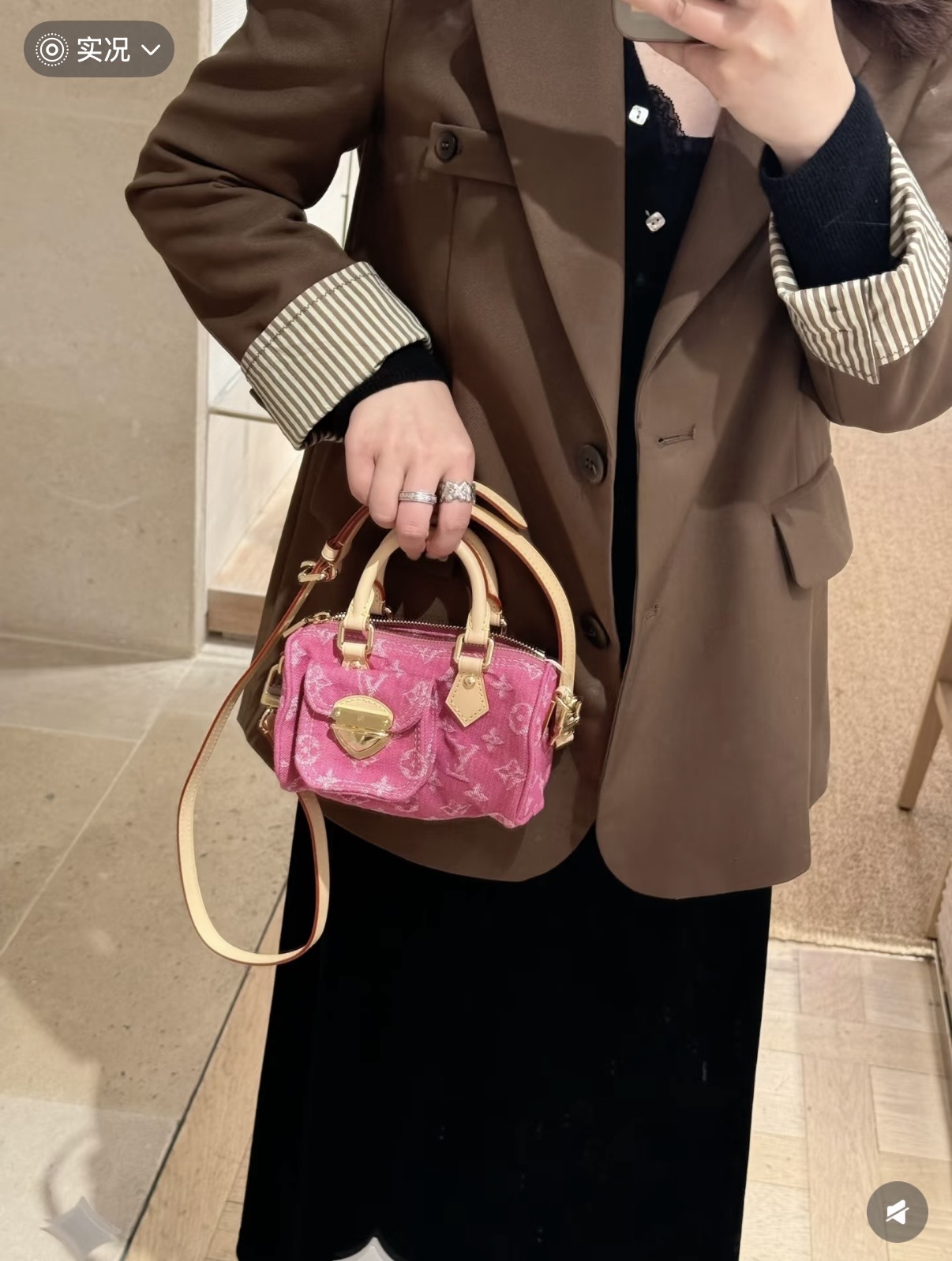 [Louis Vuitton] LV 루이비통 모노그램 데님 나노 스피디 (로즈 핑크) 가방