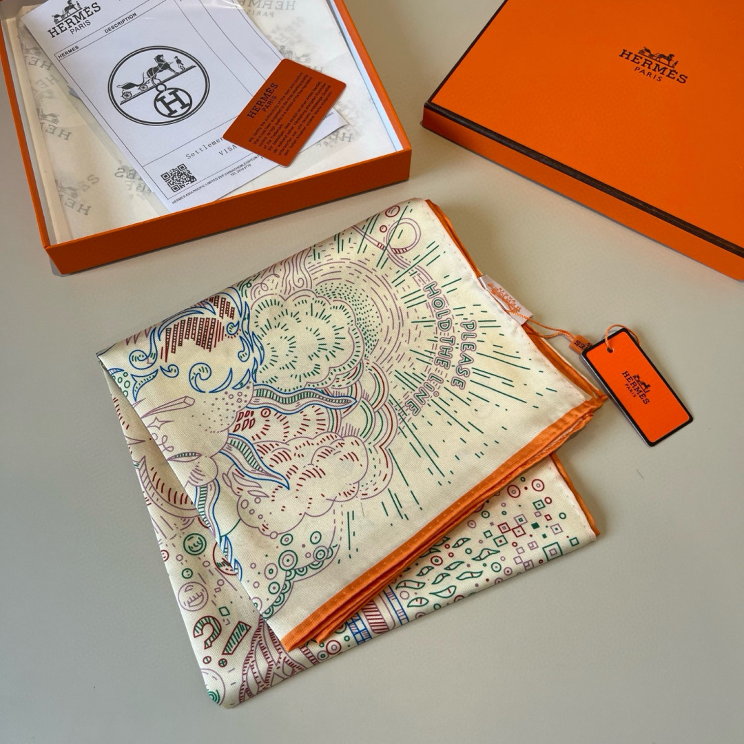 에르메스(HERMES) 온 더 라인 실크 목도리 스카프