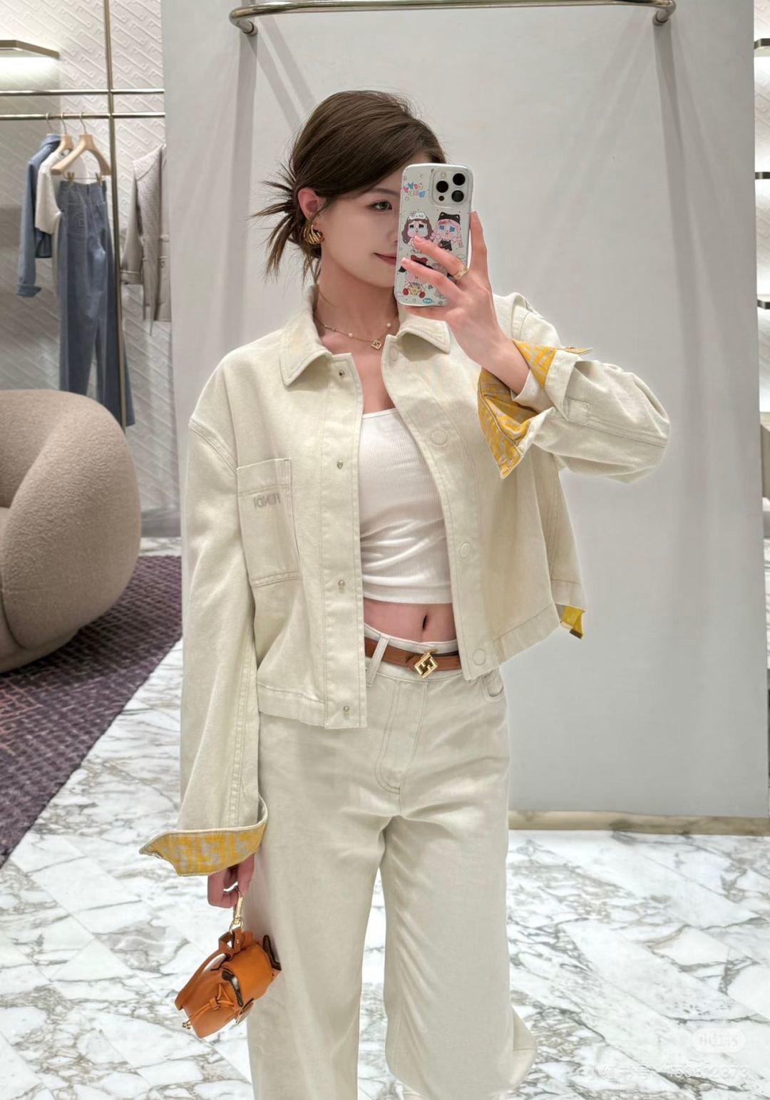 펜디(FENDI) 아이보리 코튼 데님 자켓 의류